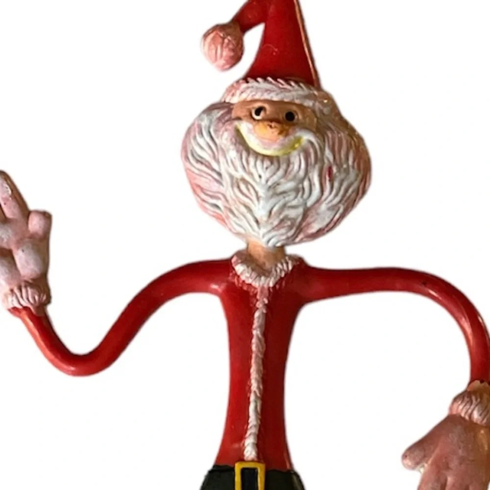 Bendy Santa Bendable Vintage 70’s Fun World Red Christmas Decoration Hong Kong
